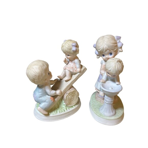 Homco Ceramic Children Playing Figurines 1406 Set of two Figurines - Picture 2 of 16